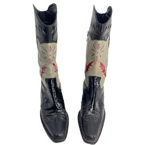 Hype Vintage Women Boots Made In Spain Leather Sz 8 Zipper Black,Tan,Red,Purple